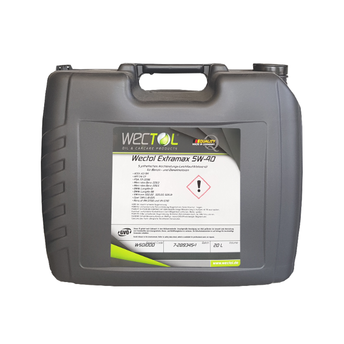 Wectol Motoröl 5W-40 Extramax 5W-40 / 20 Liter