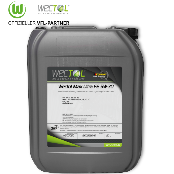 Wectol Motoröl 5W30 Max Ultra FE 5W-30 / 20 Liter