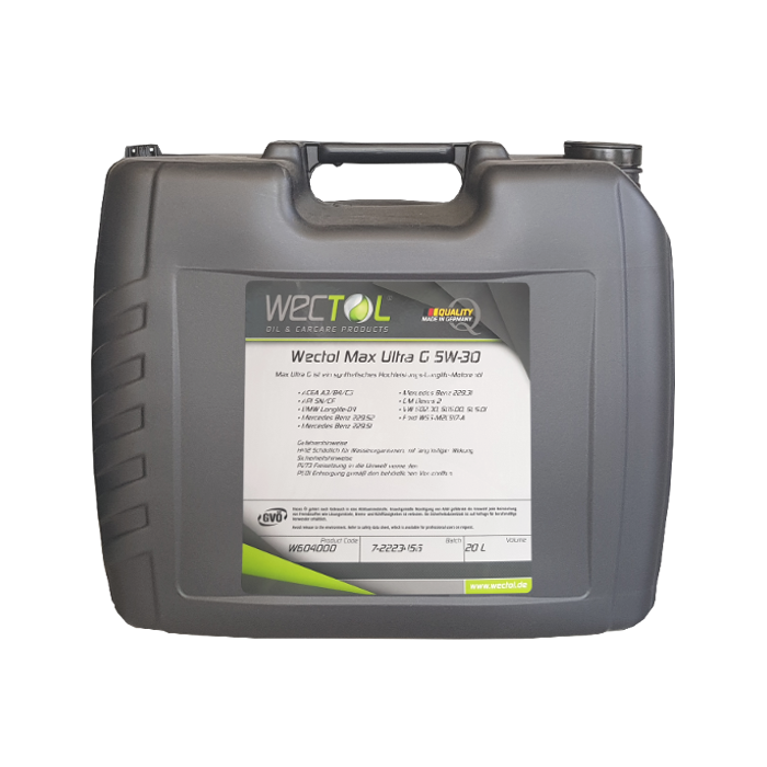 Wectol Motoröl 5W30 Max Ultra G 5W-30 / 20 Liter