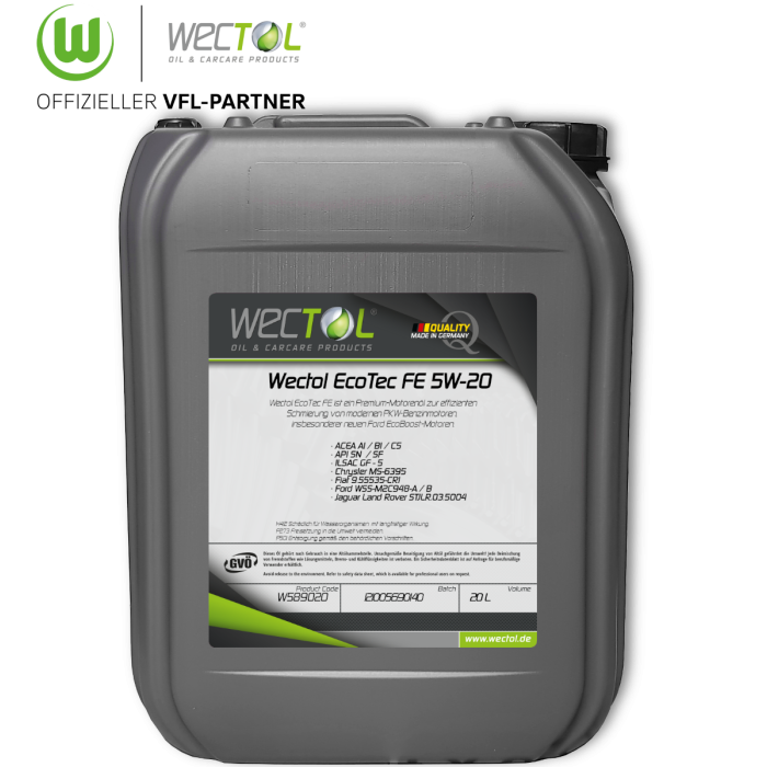 Wectol Motoröl 5W20 Ecotec FE 5W-20 / 20 Liter