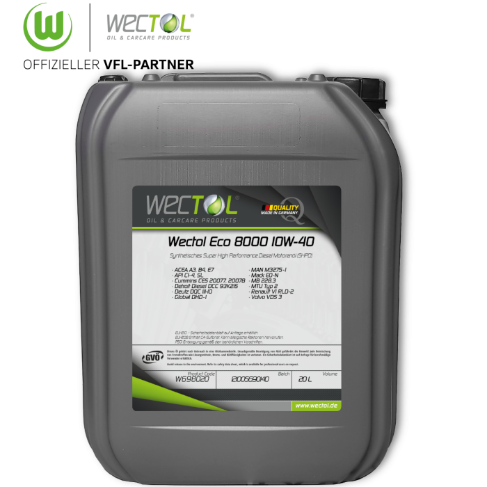 Wectol Motoröl 10W40 Eco 8000 10W-40 / 20 Liter