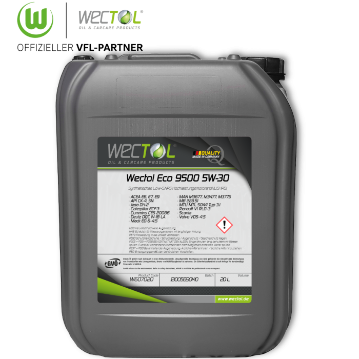 Wectol Motoröl 5W30 Eco 9500 5W-30 / 20 Liter