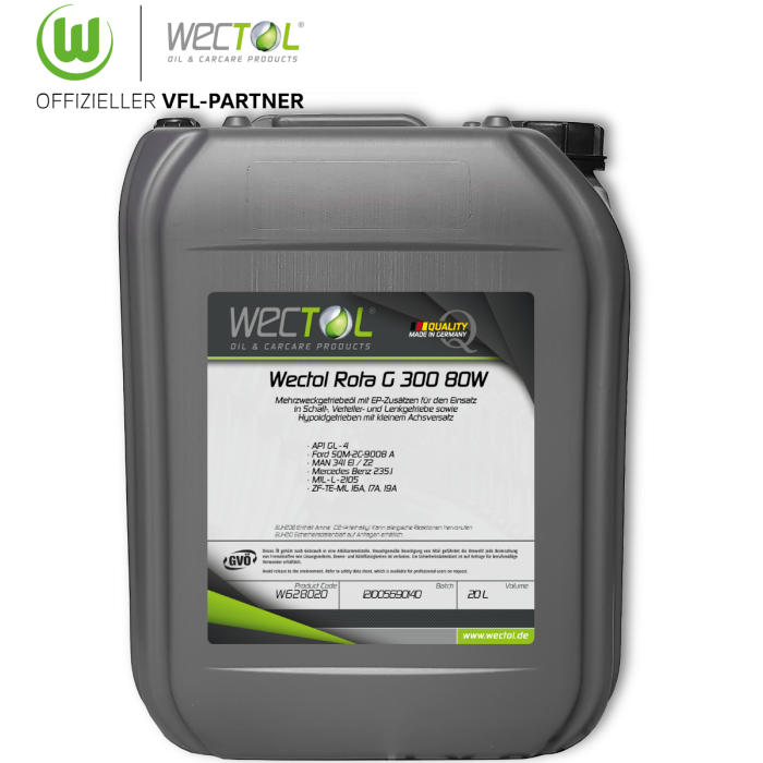 WECTOL Getriebeöl Rota G 300 80W / 20 Liter