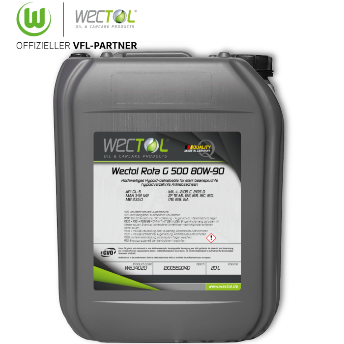 WECTOL Getriebeöl Rota G 500 80W-90 / 20 Liter
