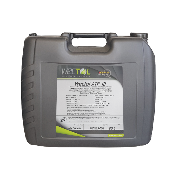 WECTOL Automatikgetriebeöl ATF III / 20 Liter