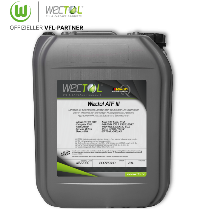 WECTOL Automatikgetriebeöl ATF III / 20 Liter