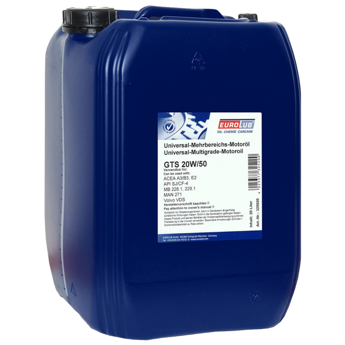 Eurolub Motoröl 20W50 GTS 20W-50 / 20 Liter