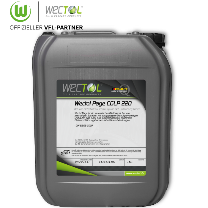 Wectol Gleitbahnöl (Bettbahnöl) Page CGLP 220 / 20 Liter