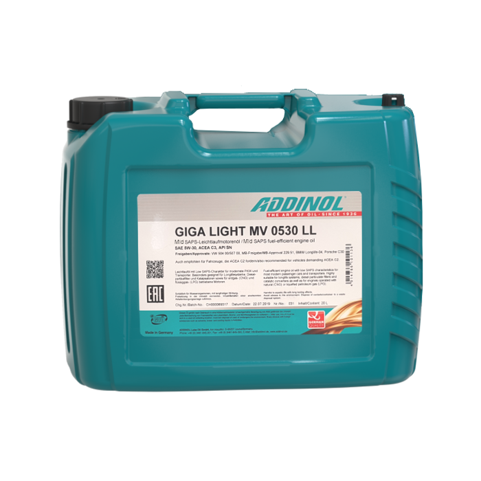 Addinol Motoröl 5w30 Giga Light MV 0530 LL / 20 Liter