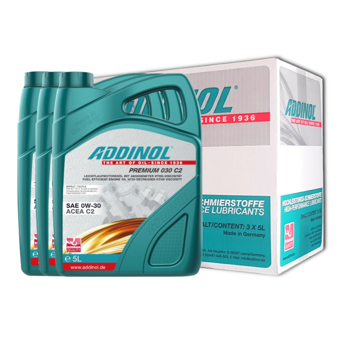 Addinol Motoröl 0w30 Premium 030 C2 / 3 x 5 Liter