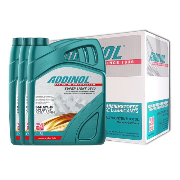 Addinol Motoröl 5w40 Super Light 0540 / 3 x 5 Liter