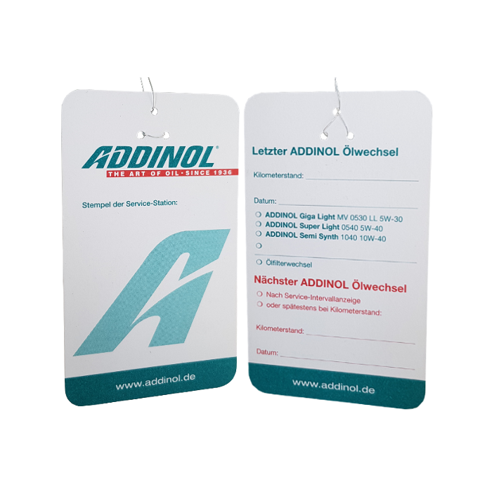 Addinol Ölzettel