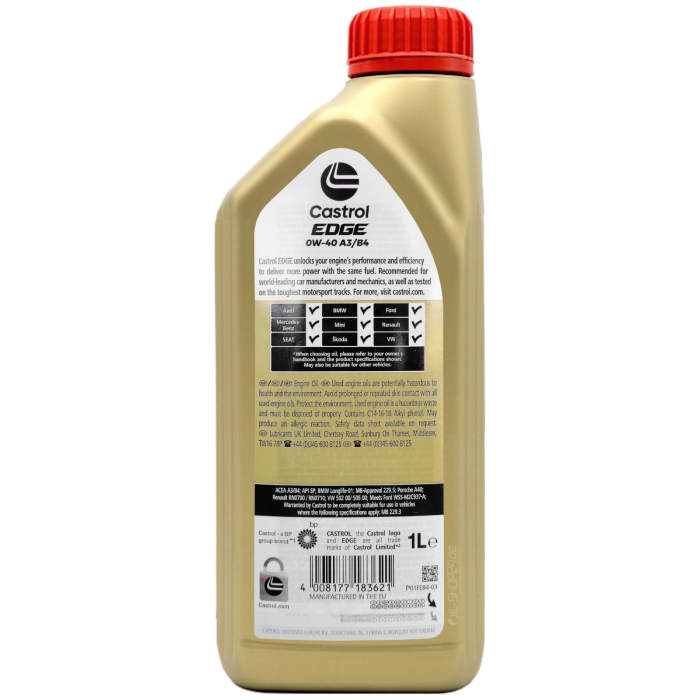 Castrol Motoröl 0w40 Edge 0w-40 A3 B4 / 264 x 1 Liter