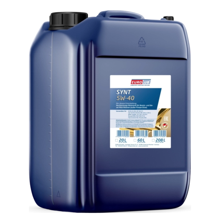 Eurolub Motoröl 5w40 Synt / 20 Liter