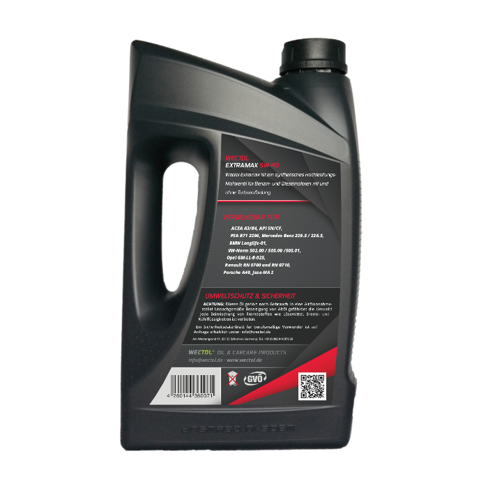 Wectol Motoröl 5W-40 Extramax 5W-40 / 5 Liter