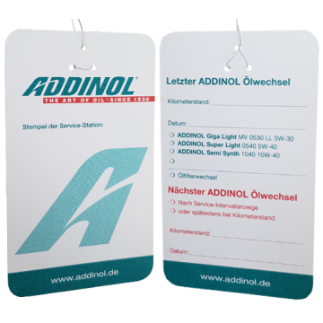 Addinol Ölzettel